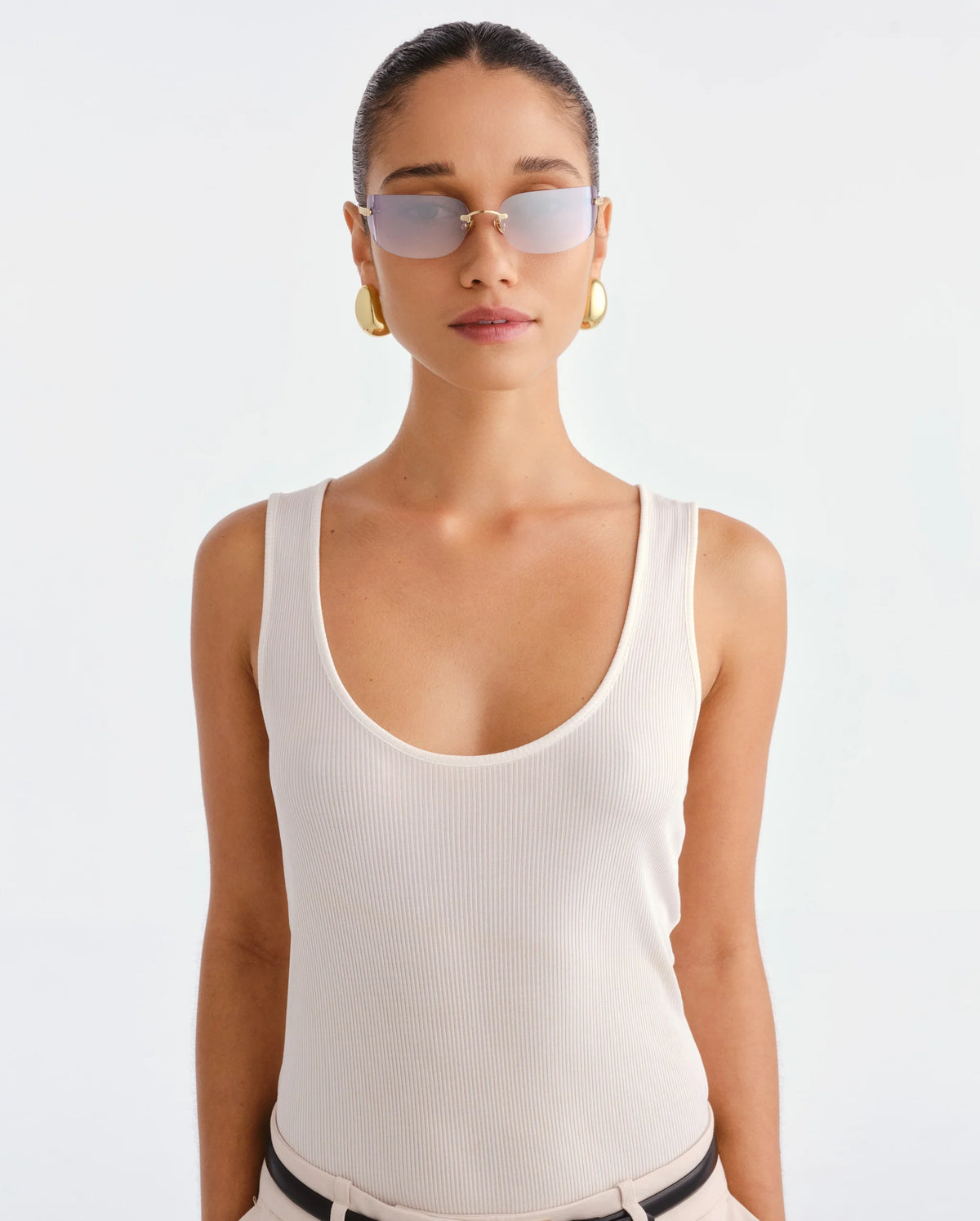 LUVLOU The River Bright Gold Sunglasses