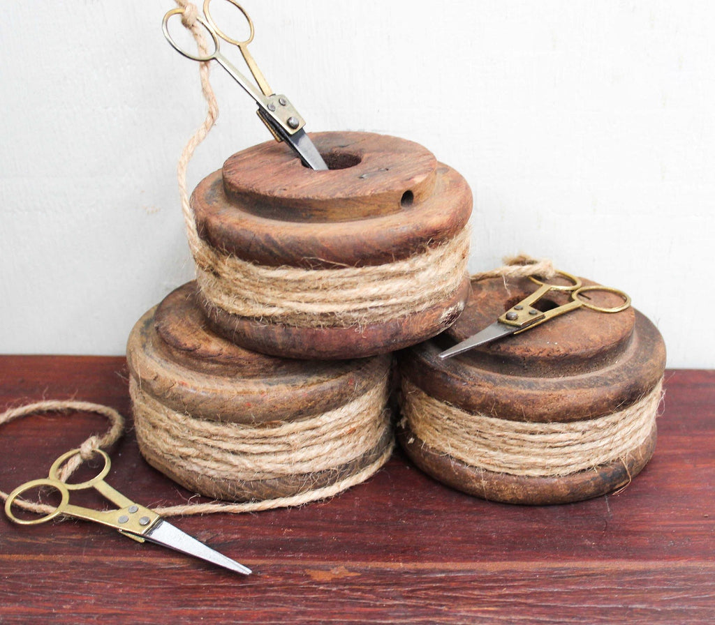 OF EARTH Vintage Indian bobbin with scissors