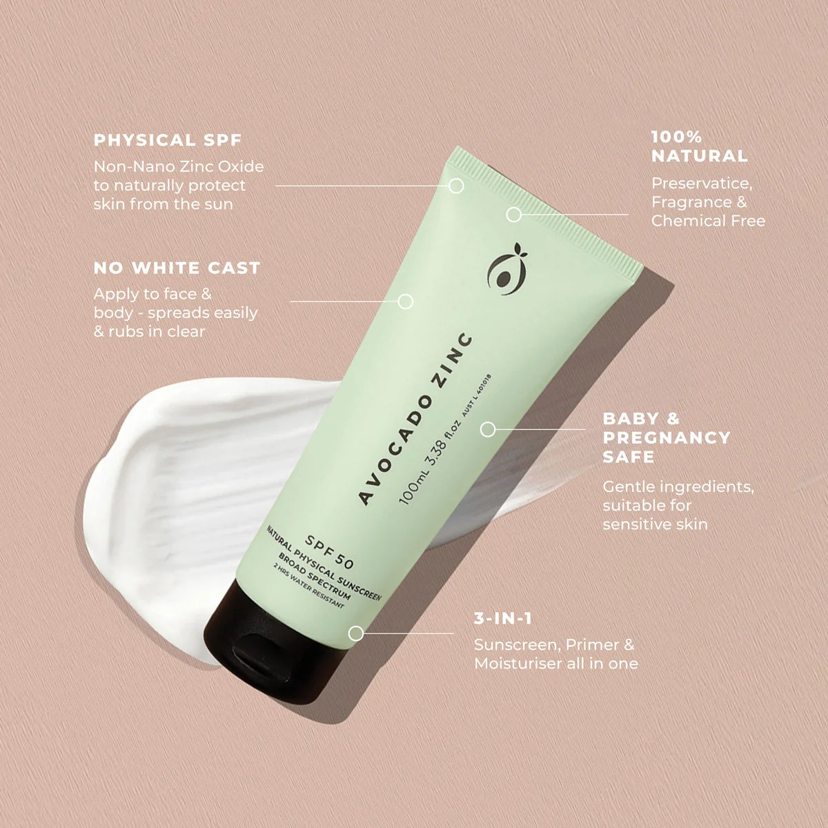 AVOCADO ZINC SPF 50 Sunscreen