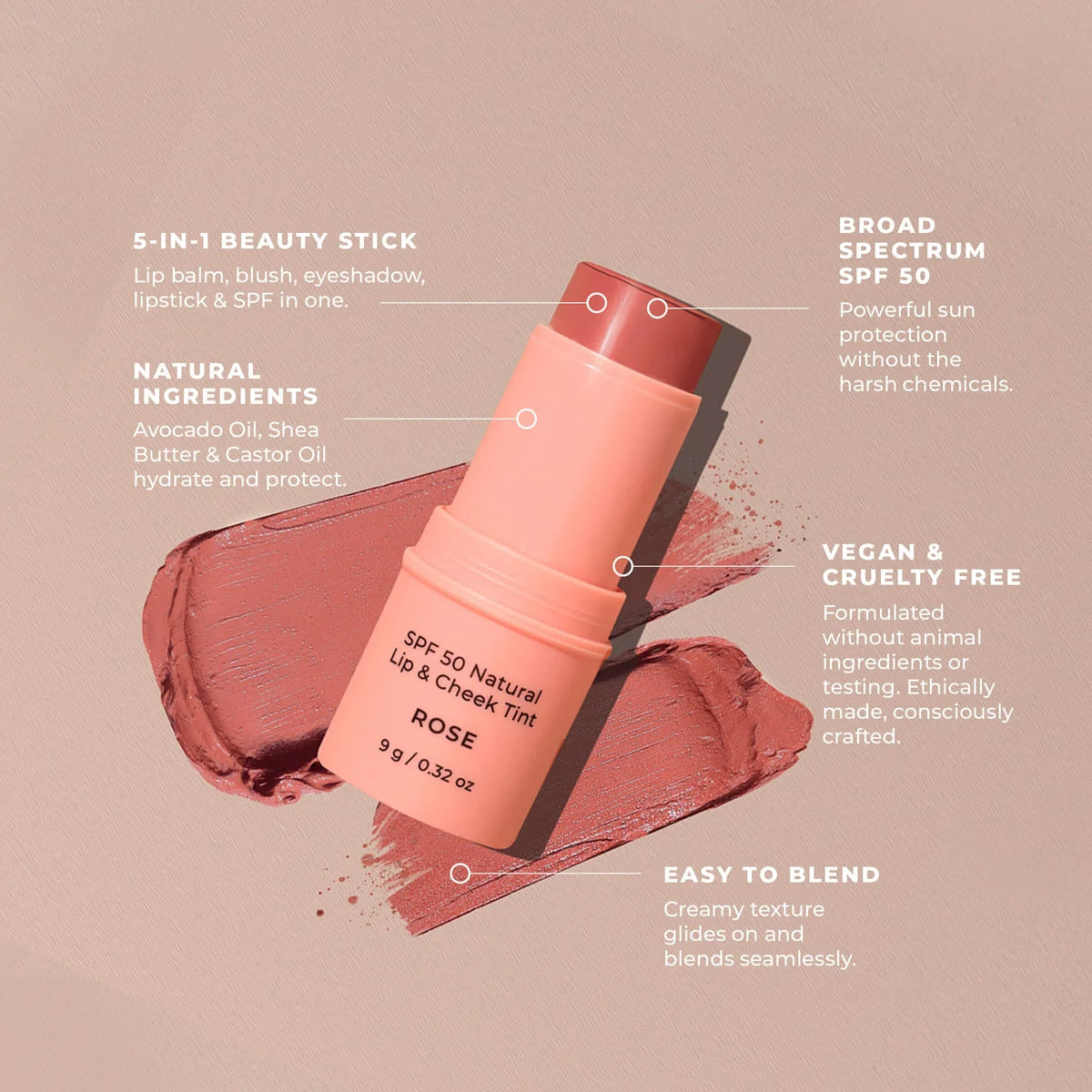 AVOCADO ZINC Lip & Cheek Tint Rose