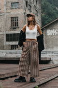 OTTWAY Gabbi Striped Mid-Waist Cord Pants