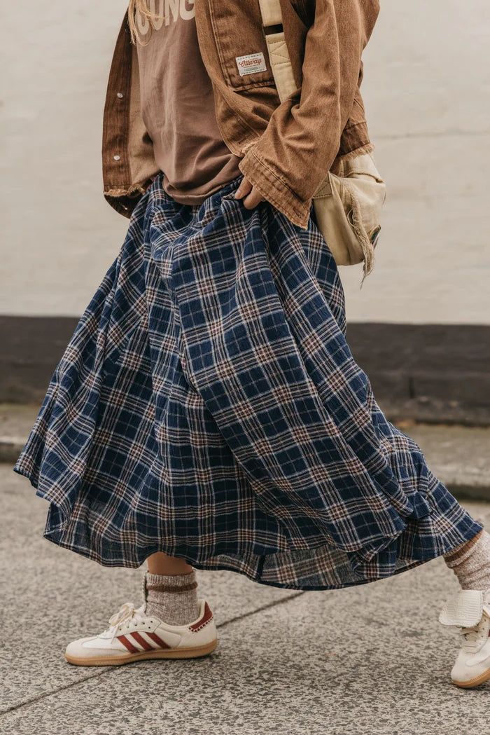 OTTWAY Keira Plaid Maxi Skirt