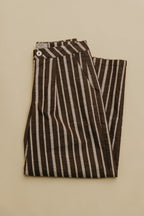 OTTWAY Gabbi Striped Mid-Waist Cord Pants