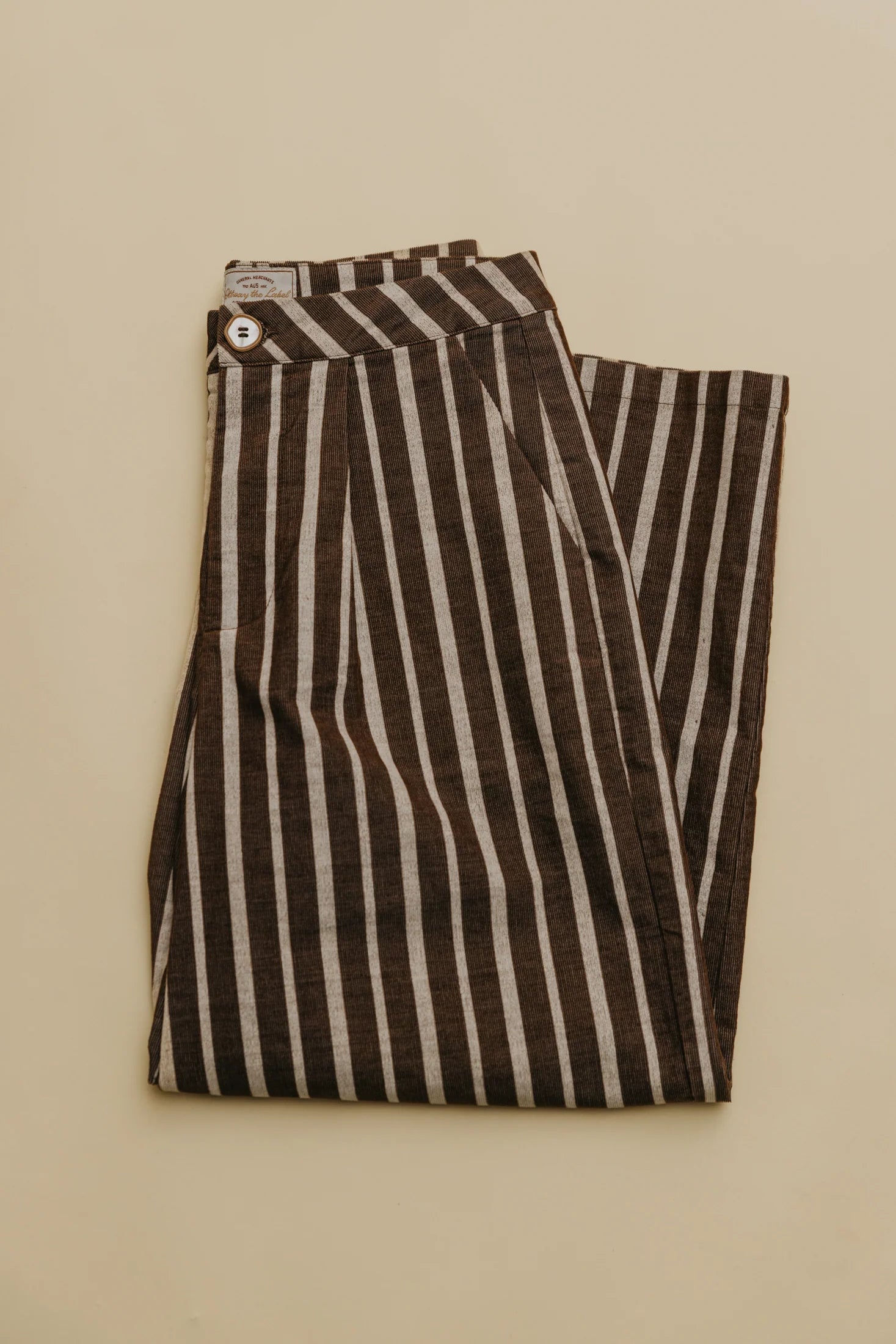OTTWAY Gabbi Striped Mid-Waist Cord Pants