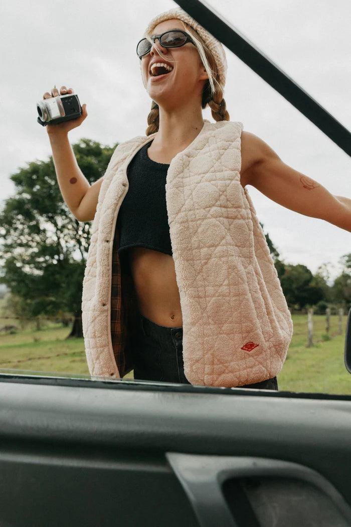 OTTWAY Nomad Sherpa Reversible Checked Vest Unisex