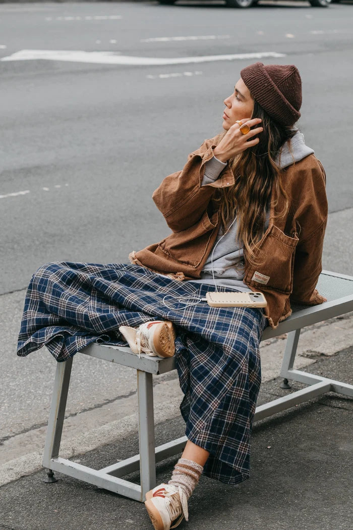 OTTWAY Keira Plaid Maxi Skirt