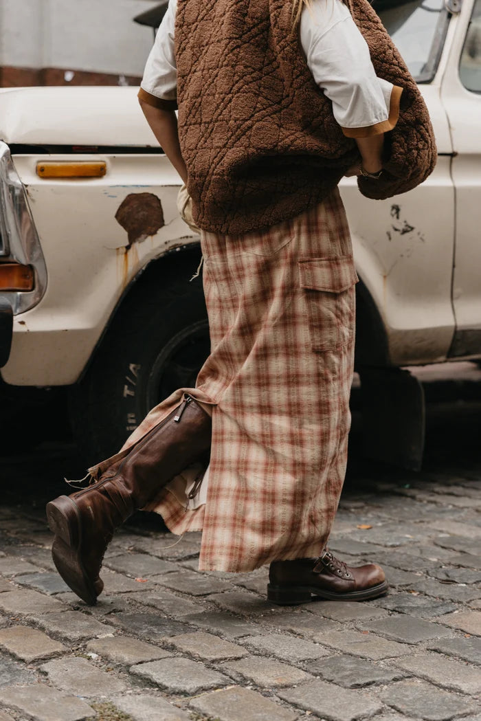 OTTWAY Benson Plaid Maxi Skirt