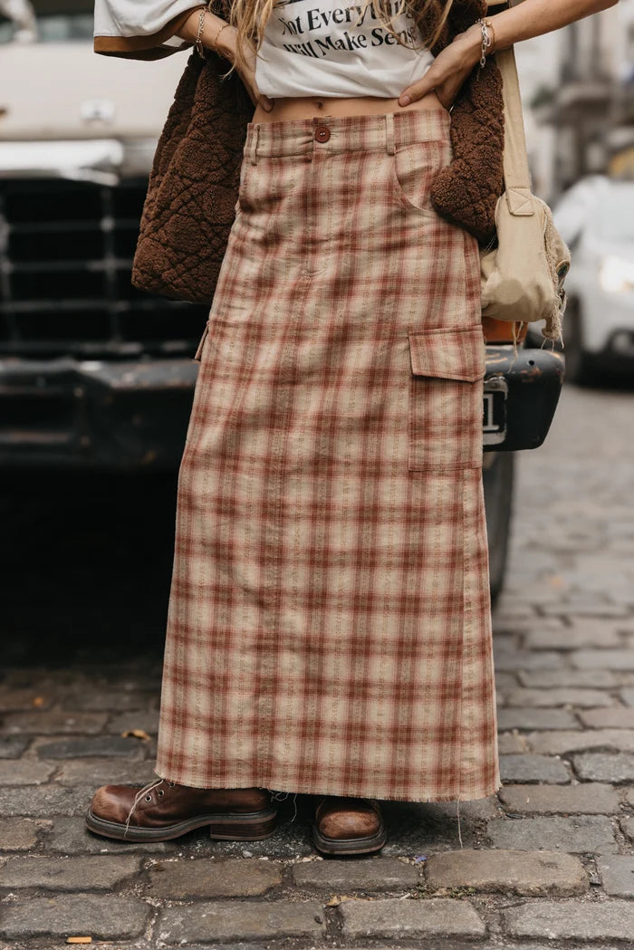 OTTWAY Benson Plaid Maxi Skirt