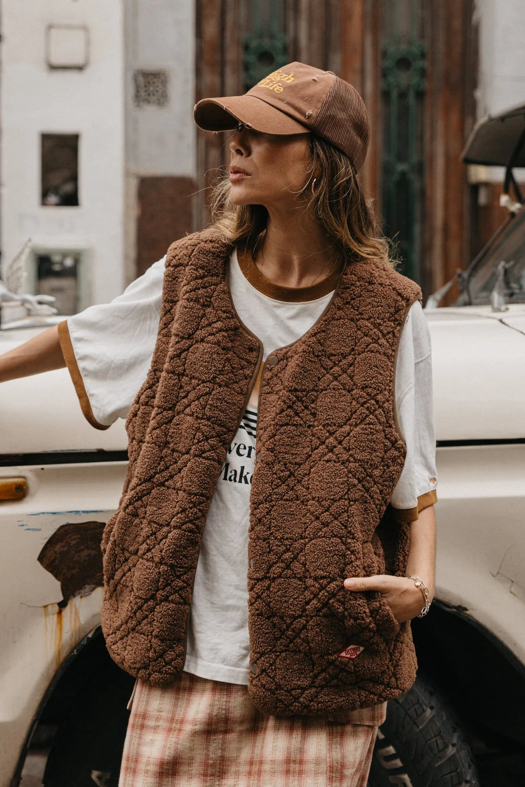 OTTWAY Nomad Sherpa Reversible Checked Vest