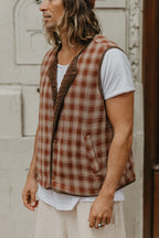 OTTWAY Nomad Sherpa Reversible Checked Vest